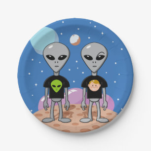 Ironic Aliens Paper Plate