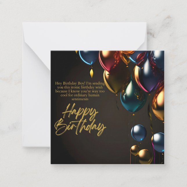 Ironic Birthday Boy Card (Front)