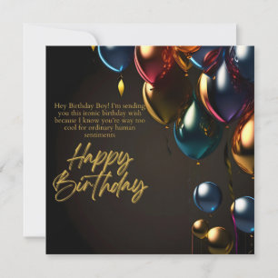 Ironic Birthday Boy Card