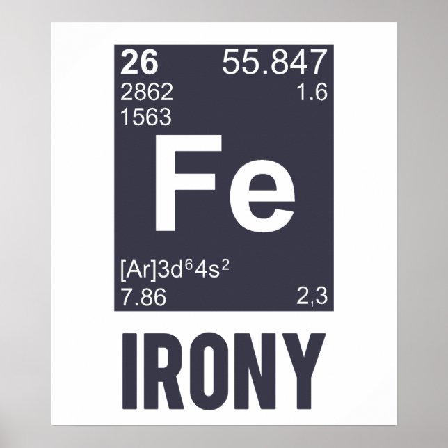 Ironic Chemical Element FE Irony Poster (Front)