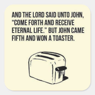 Ironic Christian salvation sticker