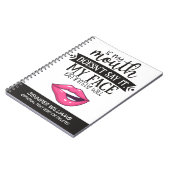 Ironic if my mouth doesn't say it my face will fun notebook (Left Side)