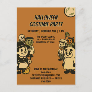 Ironic Monster Halloween Costume Party Holiday Postcard