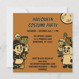 Ironic Monster Halloween Costume Party  Invitation