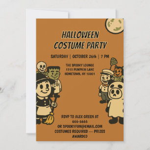 Ironic Monster Halloween Costume Party  Invitation