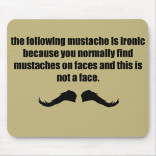 Ironic Moustache WTF tan Mouse Mat