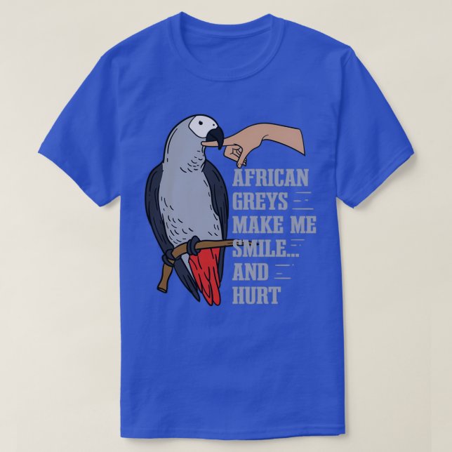 Ironic Saying Cute Angry African Grey Parrot T-Shirt (Design Front)