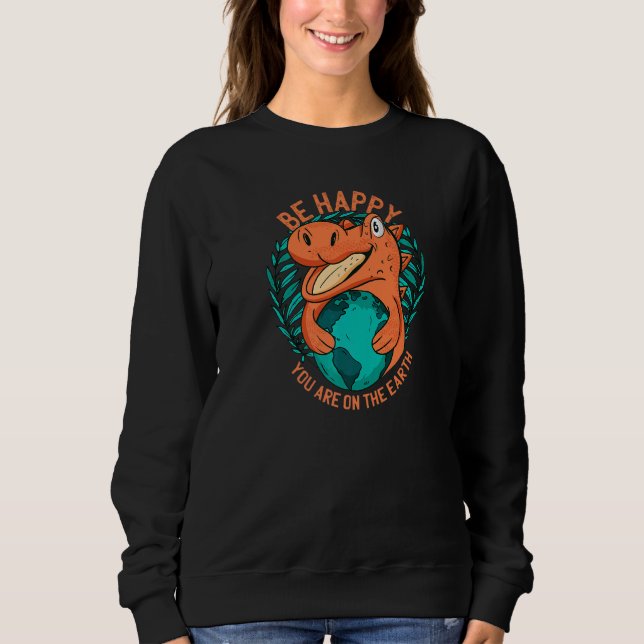 Ironic Statement About Climate Change By A Dinosau Sweatshirt (Front)