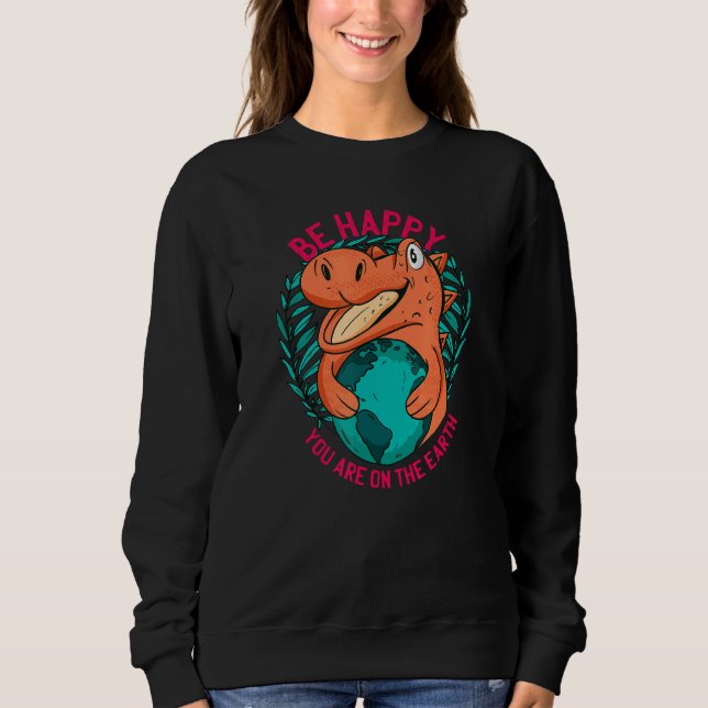 Ironic Statement About Climate Change By A Dinosau Sweatshirt (Front)