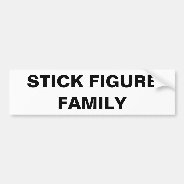 Ironic Stick Figure Family Bumper Sticker (Front)