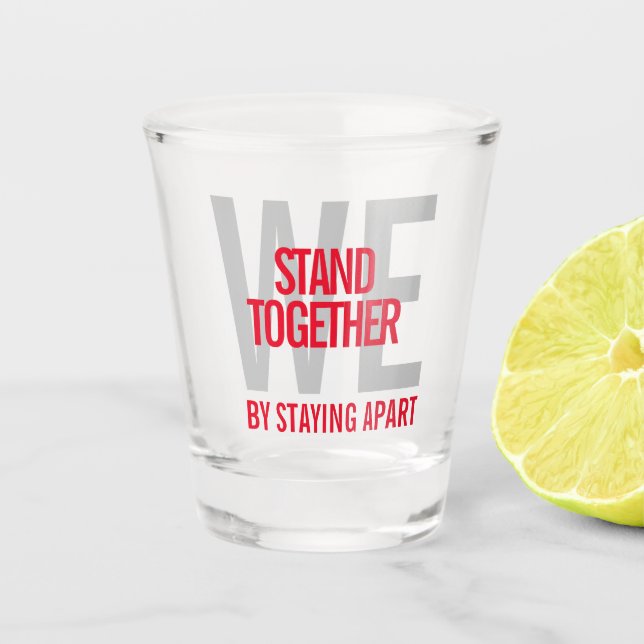 Ironic We Stand Together By Staying Apart Shot Glass (Front)