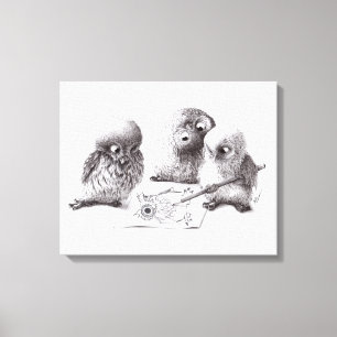 Ironical Artist Owls Canvas Print