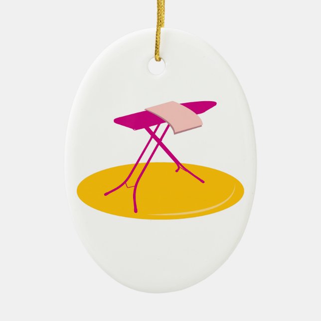 Ironing Board Ceramic Tree Decoration (Front)