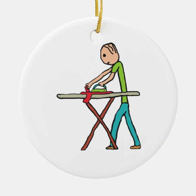 Ironing Ceramic Tree Decoration (Front)