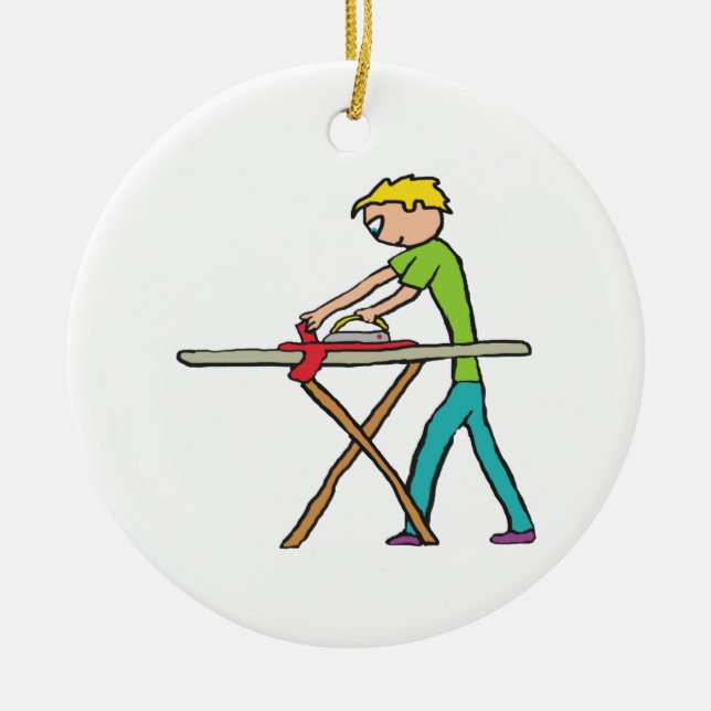 Ironing Ceramic Tree Decoration (Front)