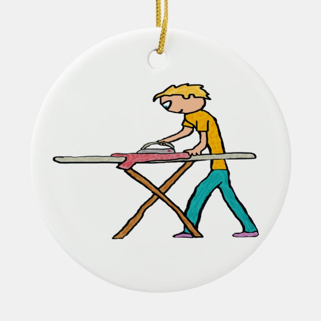 Ironing Ceramic Tree Decoration (Front)