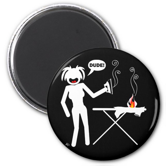 Ironing Hazard Buttons and Keychains Magnet (Front)
