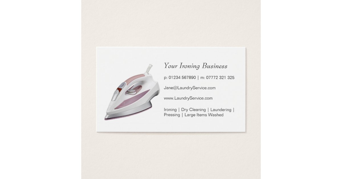 Ironing / Laundry Service Business Card Zazzle.co.uk