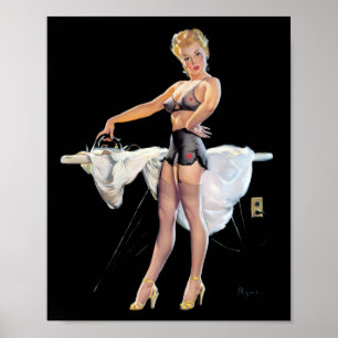 Ironing Pin Up Poster