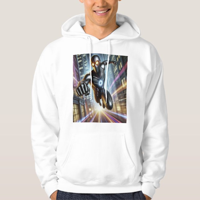 Ironman Futuristic City Rush Hoodie – Neon Hero Co (Front)