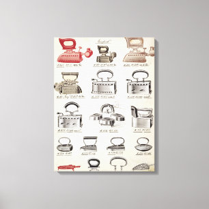 Irons, from a trade catalogue of domestic goods an canvas print