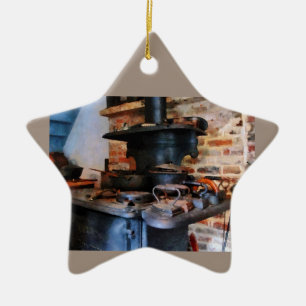 Irons Heating On Stove Ceramic Tree Decoration