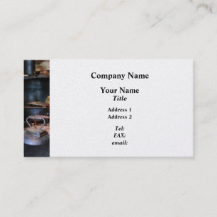 Irons Heating on Stove - Platinum Finish Business Card
