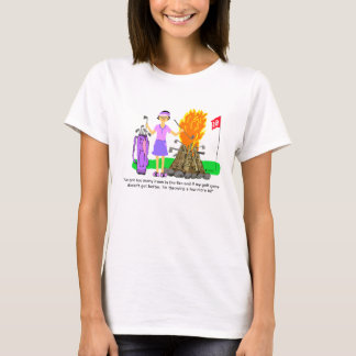 Irons in the Fire Golf Cartoon Ladies Tee Shirt