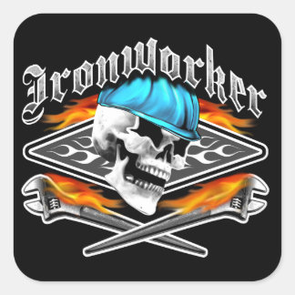 Ironworker Skull and Spud Wrenches Square Sticker