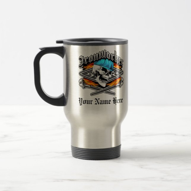 Ironworker Skull and Spud Wrenches Travel Mug (Left)