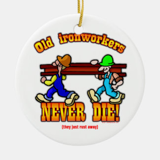 Ironworkers Ceramic Tree Decoration
