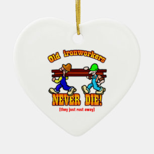 Ironworkers Ceramic Tree Decoration
