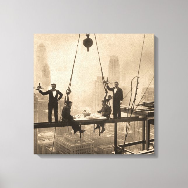 Ironworkers Lunch At The 32 Floor Canvas Print (Front)