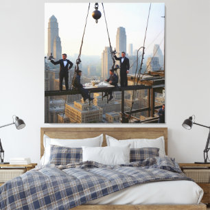 Ironworkers Lunch At The 32 Floor Colour Redux Canvas Print