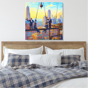 Ironworkers Lunch At The 32 Floor Colour Redux Pai Canvas Print