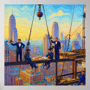 Ironworkers Lunch At The 32 Floor Colour Redux Pai Poster