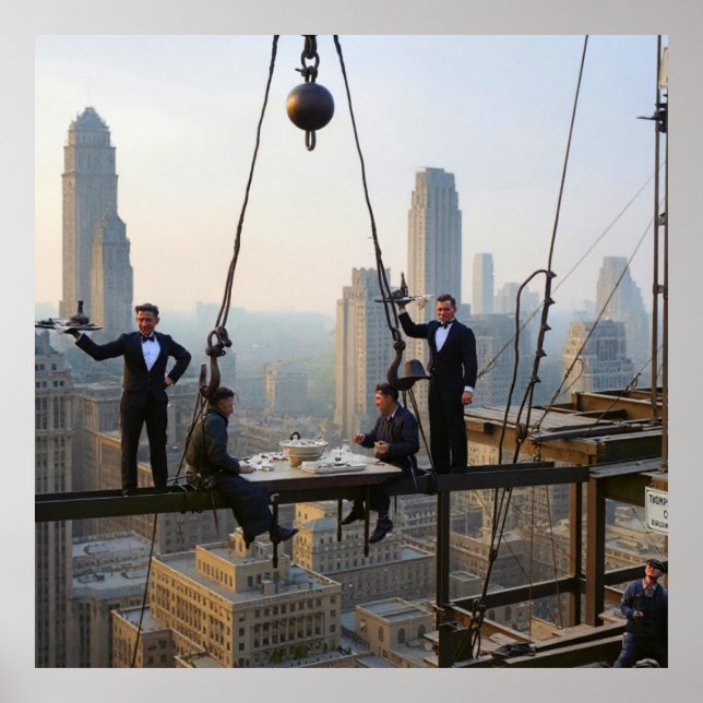 Ironworkers Lunch At The 32 Floor Colour Redux  Poster (Front)