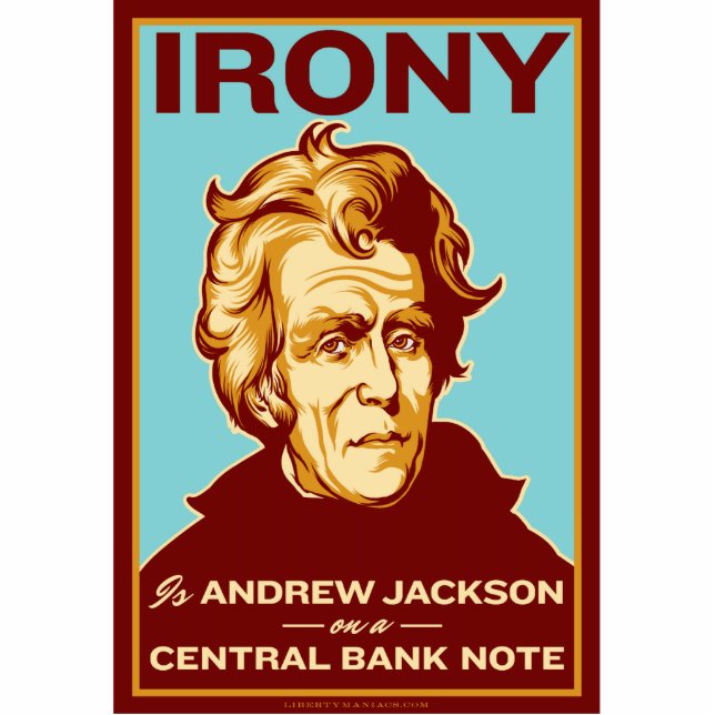 Irony is Jackson on a Bank Note Desk Sculpture Standing Photo Sculpture (Front)