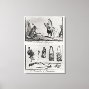 Iroquois family, arms and ornaments canvas print