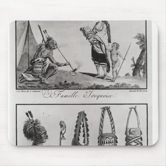 Iroquois family, arms and ornaments mouse mat (Front)