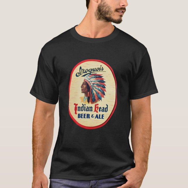 Iroquois Indian Head Beer &amp; Ale Design Classic T-Shirt (Front)