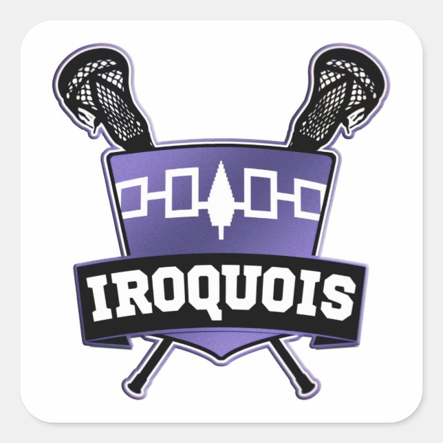 Iroquois Nation Lacrosse Square Sticker (Front)