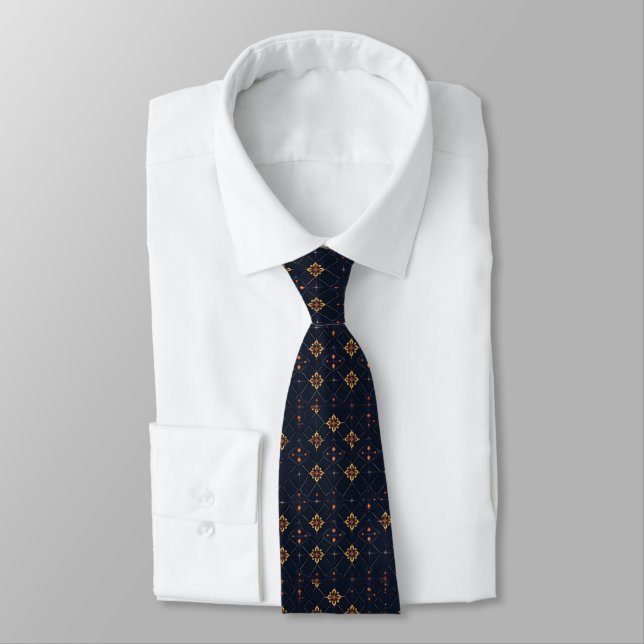 Irregular Abstract Floral Pattern Tie (Tied)