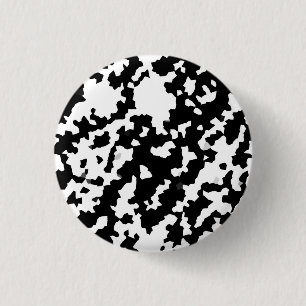 Irregular Abstract Mosaic Black and White  Camo 3 Cm Round Badge