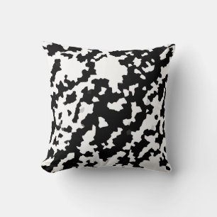 Irregular Abstract Mosaic Black and White  Camo Cushion