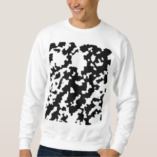 Irregular Abstract Mosaic Black and White Camo Sweatshirt