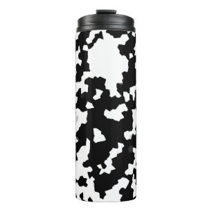 Irregular Abstract Mosaic Black and White Camo Thermal Tumbler