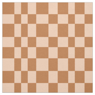 Irregular Chequerboard Fall Chequered Burnt Orange Fabric