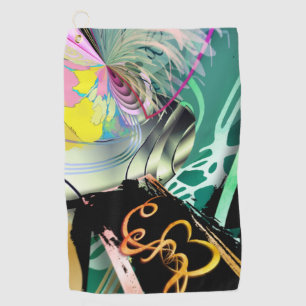 Irregular curved panorama of shapes and objects th golf towel