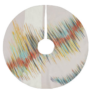 Irregular Curves Abstract Painting Art Brushed Polyester Tree Skirt